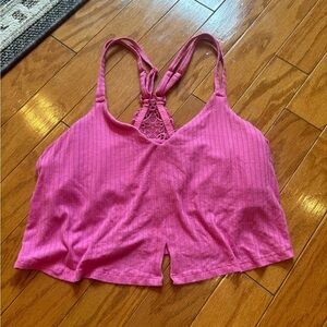 Aerie Lace Back Crop Top Womens Size XL
